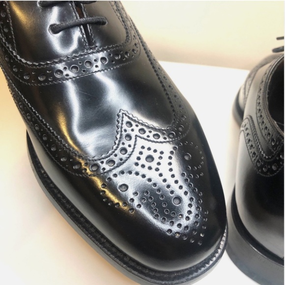 Style 202 B, Blk Polished Leather Brogue Shoes | UK 9 | US 10 | - Picture 4 of 15